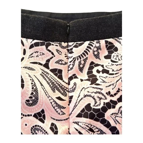 Mary Katrantzou Paige printed satin‎ twill mini skirt, Pink Size US12, Nwt